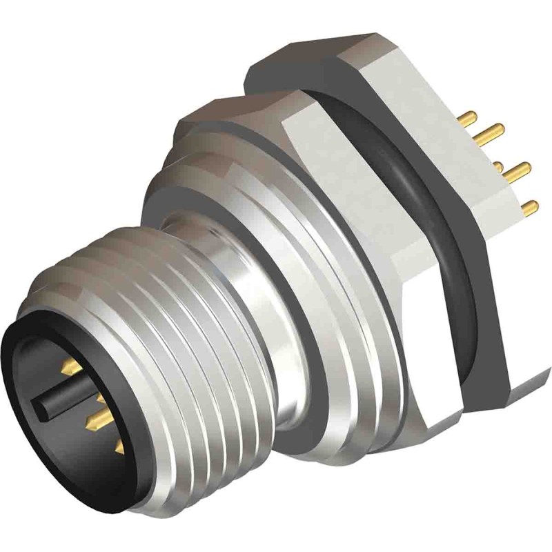 1 pcs - RS PRO Circular Connector, 8 Contacts, Rear Mount, M12 Connector, Plug, Male, IP67