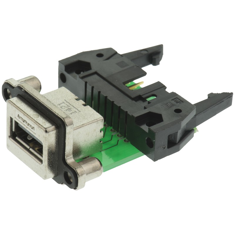 1 pcs - Amphenol ICC Right Angle, Through Hole, Socket Type A USB Connector