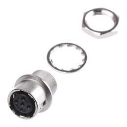 1 pcs - Hirose HR10 Series Female Panel Mount Circular Connector, 5 contacts Socket