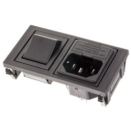 1 pcs - Bulgin C14 Snap-In IEC Connector Male, 10A, 250 V, Fuse Size 5 x 20mm