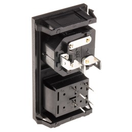 1 pcs - Bulgin C14 Snap-In IEC Connector Male, 10A, 250 V, Fuse Size 5 x 20mm