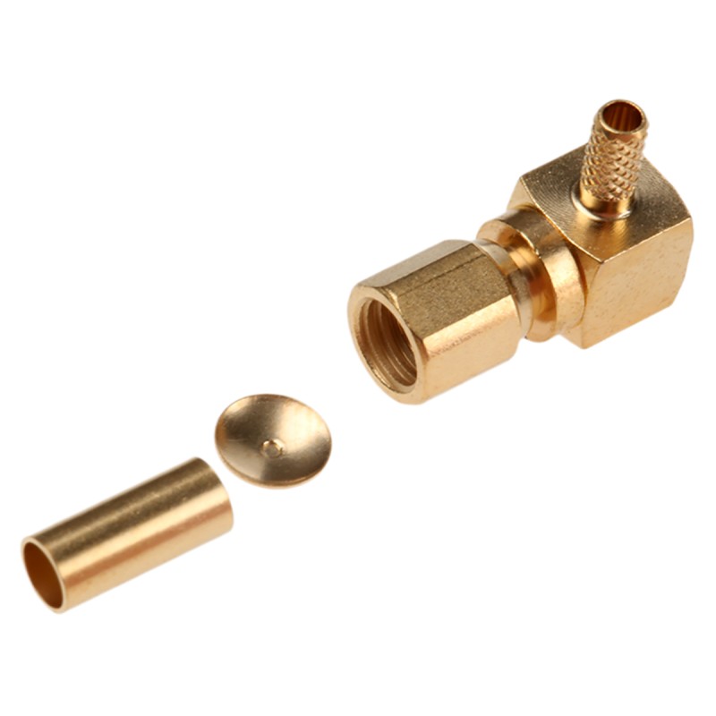 1 pcs - Radiall, jack Cable Mount SMC Connector, 50Ω, Crimp Termination, Right Angle Body