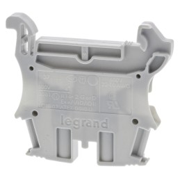 10 pcs - Legrand Viking 3 Series Grey DIN Rail Terminal Block, Single-Level, Screw Termination