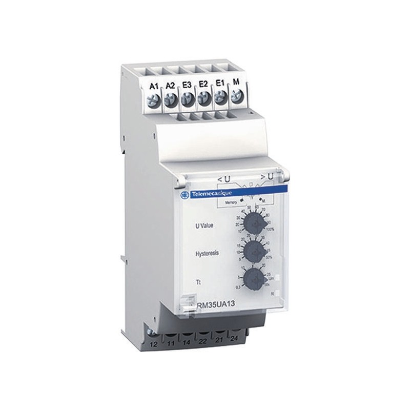 1 pcs - Schneider Electric Voltage Monitoring Relay, DPDT, 0.05 - 5 V, DIN Rail