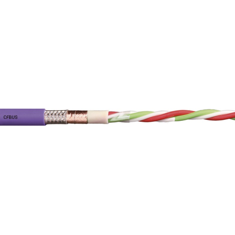 1 Reel of 25 M - Igus chainflex CFBUS Data Cable, 4 Cores, 0.25 mm², Screened, 25m, Purple TPE Sheath, 24 AWG