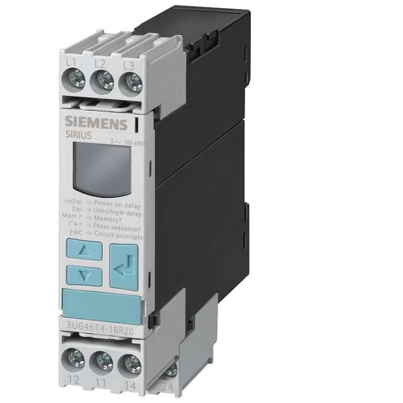 1 pcs - Siemens Phase Monitoring Relay, 3 Phase, DPDT