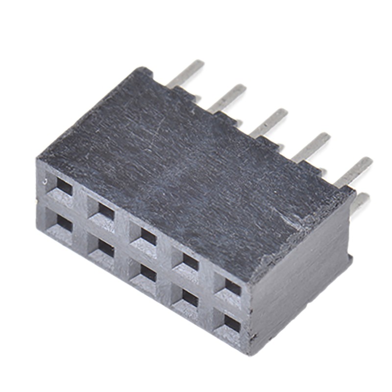 1 pcs - Samtec SQT Series Straight Through Hole Mount PCB Socket, 10-Contact, 2-Row, 2mm Pitch, Solder Termination