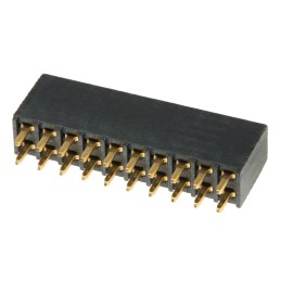 1 pcs - Samtec SSQ Series Straight Through Hole Mount PCB Socket, 20-Contact, 2-Row, 2.54mm Pitch, Solder Termination