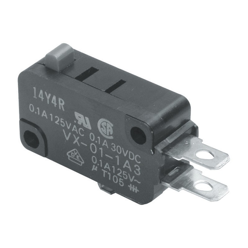 1 pcs - Omron Pin Plunger Micro Switch, Solder Terminal, 100 mA @ 30 V dc, SPDT, IP40