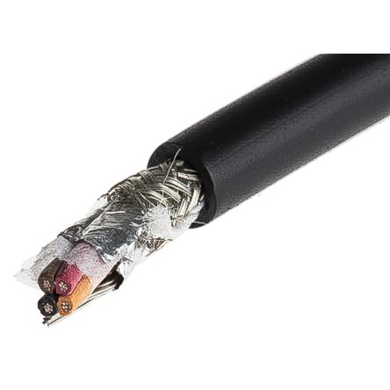 1 Reel of 30 M - Alpha Wire Xtra-Guard 2 Control Cable, 4 Cores, 0.81 mm², Screened, 30m, Black PE Sheath, 18 AWG