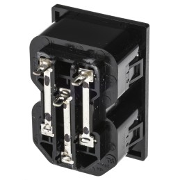 1 pcs - Bulgin 2 X C13 Snap-In IEC Connector Socket, 10A, 250 V