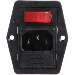 1 pcs - Bulgin C14 Panel Mount IEC Connector Male, 10A, 250 V, Fuse Size 5 x 20mm