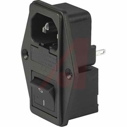 1 pcs - Schurter C14 Panel Mount IEC Connector Male, 10A, 250 V, Fuse Size 5 x 20mm