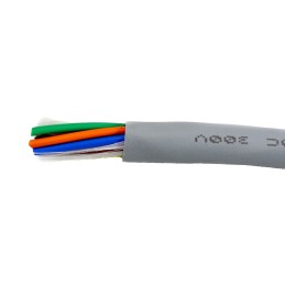 1 Reel of 30 M - Alpha Wire EcoCable Mini Control Cable, 10 Cores, 0.24 mm², ECO, Unscreened, 30m, Grey mPPE Sheath, 24 AWG