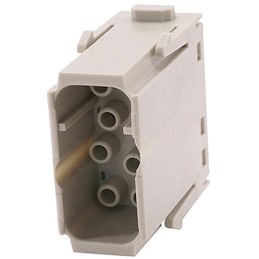 1 pcs - HARTING Heavy Duty Power Connector Module, 16A, Male, Han-Modular Series, 8 Contacts