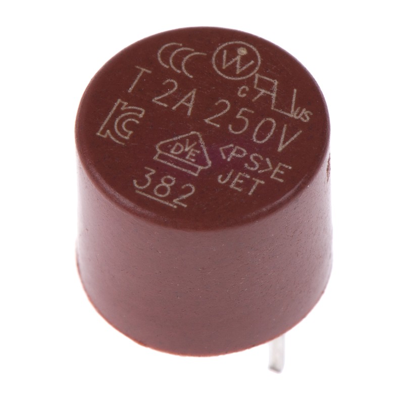 10 pcs - WickmannPC Board Non Resettable Fuse, Radial 2A, 250V ac