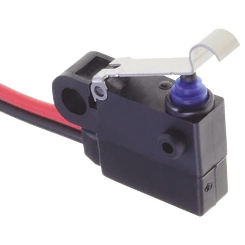 1 pcs - Omron Simulated Roller Lever Micro Switch, Pre-wired Terminal, 2 A @ 12 V dc, SPST, IP67