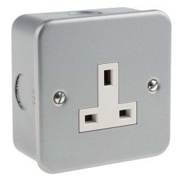 1 pcs - RS PRO Grey 1 Gang Plug Socket, 0 Poles, 13A, Type G - British, Indoor Use