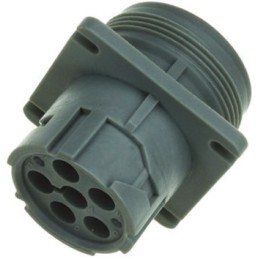 1 pcs - Amphenol Circular Connector, 6 Contacts, Panel Mount, Socket, Male, AHD Series