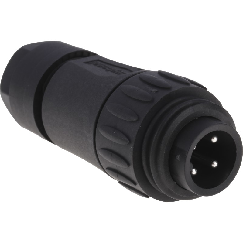 1 pcs - Amphenol Industrial Circular Connector, 3 + PE Contacts, Cable Mount, Plug, IP65, IP67, Ecomate Series