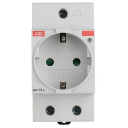 1 pcs - ABB White 1 Gang Plug Socket, 16A, Type F - German Schuko, Indoor Use