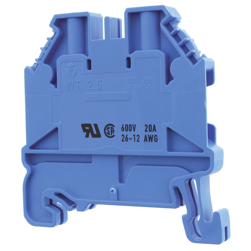 10 pcs - Wieland WT 2.5 Series Blue Feed Through Terminal Block, 2.5mm², Single-Level, Screw Termination, ATEX