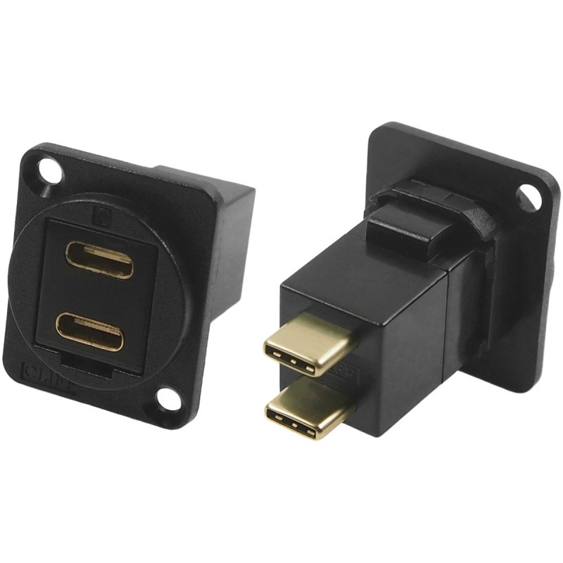 1 pcs - RS PRO Straight, Panel Mount, Female to Male Type C USB Connector