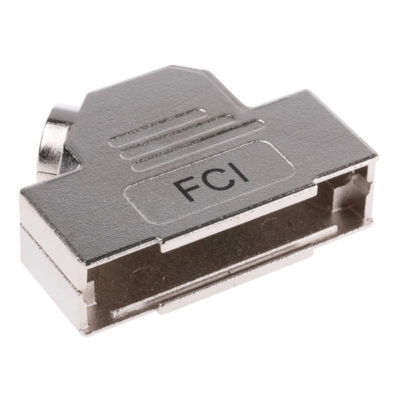 1 pcs - Amphenol ICC 8655MHR Series Die Cast Zinc Angled D Sub Backshell, 25 Way, Strain Relief