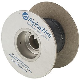 1 Reel of 30 M - Alpha Wire EcoWire Plus Series Black 5.2 mm² Hook Up Wire, 10 AWG, 19/0.57 mm, 30m, MPPE Insulation