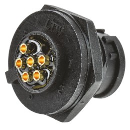 1 pcs - Amphenol Industrial Circular Connector, 6 Contacts, Panel Mount, Plug, Male, IP67, Ceres Series