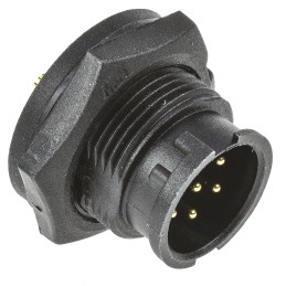 1 pcs - Amphenol Industrial Circular Connector, 6 Contacts, Panel Mount, Plug, Male, IP67, Ceres Series