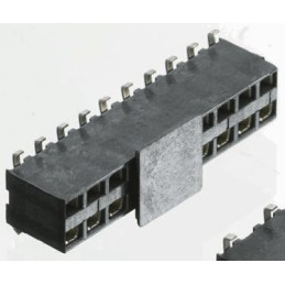 10 pcs - TE Connectivity AMPMODU HV100 Series Straight Surface Mount PCB Socket, 12-Contact, 2-Row, 2.54mm Pitch, Solder