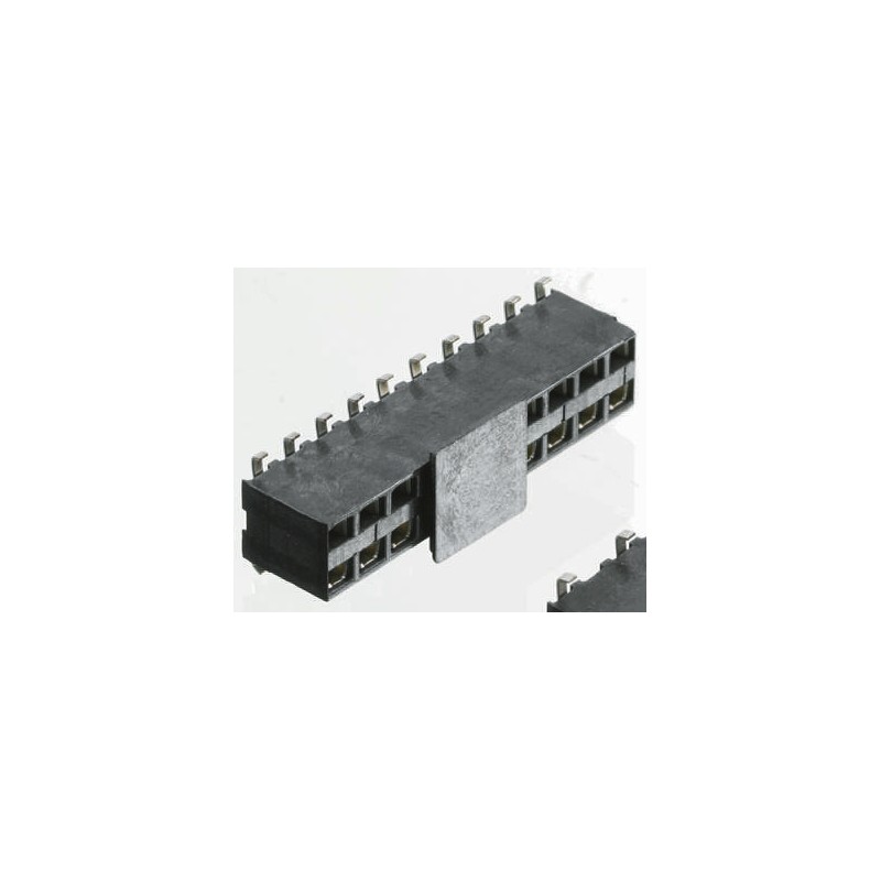 10 pcs - TE Connectivity AMPMODU HV100 Series Straight Surface Mount PCB Socket, 12-Contact, 2-Row, 2.54mm Pitch, Solder