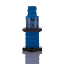 1 pcs - Sick UM18 Series Ultrasonic Barrel-Style Proximity Sensor, M18 x 1, 30 - 250 mm Detection, NPN Output, 10
