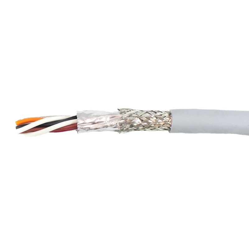 1 Reel of 30 M - Alpha Wire Twisted Pair Data Cable, 4 Pairs, 0.241 mm², 8 Cores, 24 AWG, Screened, 30m, Grey Sheath
