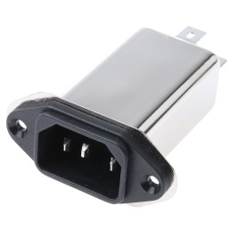 1 pcs - Schaffner 6A, 250 V ac Male Panel Mount IEC Filter FN9233UF2-6-06, Faston None Fuse