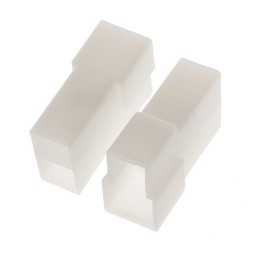 10 pcs - TE Connectivity, FASTIN-FASTON .250 2 Way Glass Fibre Reinforced Nylon Crimp Terminal Housing, 6.35mm Tab Size, Natura