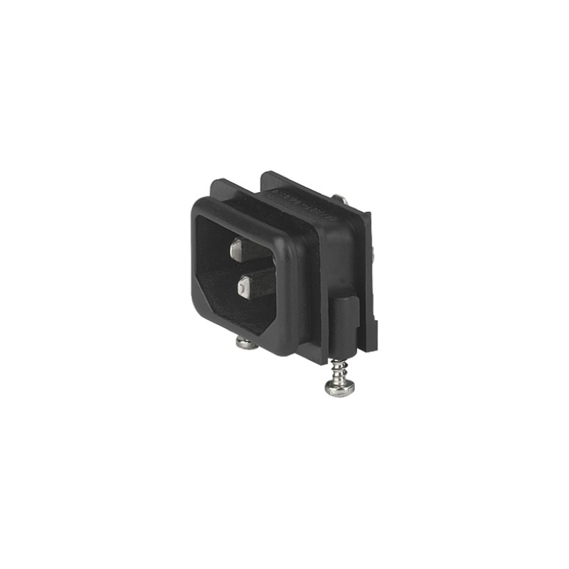 1 pcs - Schurter C14 Right Angle Panel Mount IEC Connector Male, 10A, 250 V