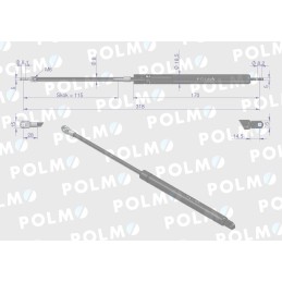 Door actuator l max 318mm massey ferguson mauser