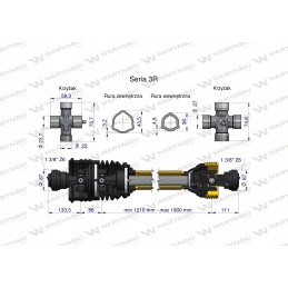 PTO shaft 1210 1900mm 460nm Warynski