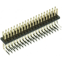 1 pcs - HARWIN Archer M50 Series Right Angle Through Hole Pin Header, 40 Contact(s), 1.27mm Pitch, 2 Row(s), Unshrouded