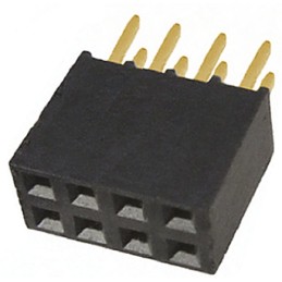 1 pcs - Samtec SSQ Series Straight Through Hole Mount PCB Socket, 8-Contact, 2-Row, 2.54mm Pitch, Solder Termination