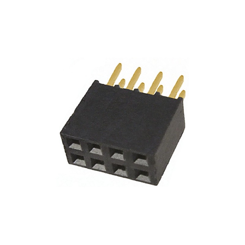 1 pcs - Samtec SSQ Series Straight Through Hole Mount PCB Socket, 8-Contact, 2-Row, 2.54mm Pitch, Solder Termination