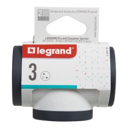1 pcs - Legrand French / German Multi Outlet Plug, 16A, Plug-In