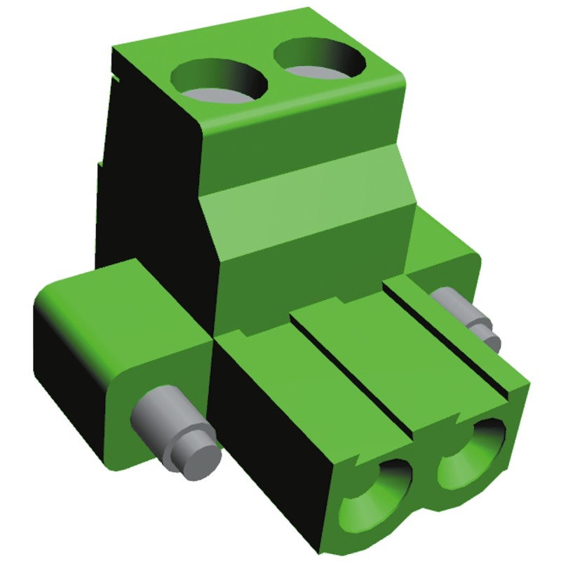 1 pcs - TE Connectivity 5mm Pitch 2 Way Pluggable Terminal Block, Plug, Through Hole, Screw Termination