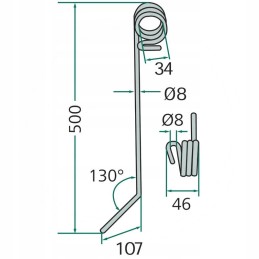 The harrowing finger of the seeder 18010 hs h2