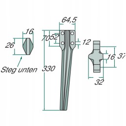 Left active harrow tooth 180rh 65 52l