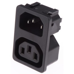 1 pcs - Schurter C13, C14 Snap-In IEC Connector Socket, Plug, 10A, 250 V