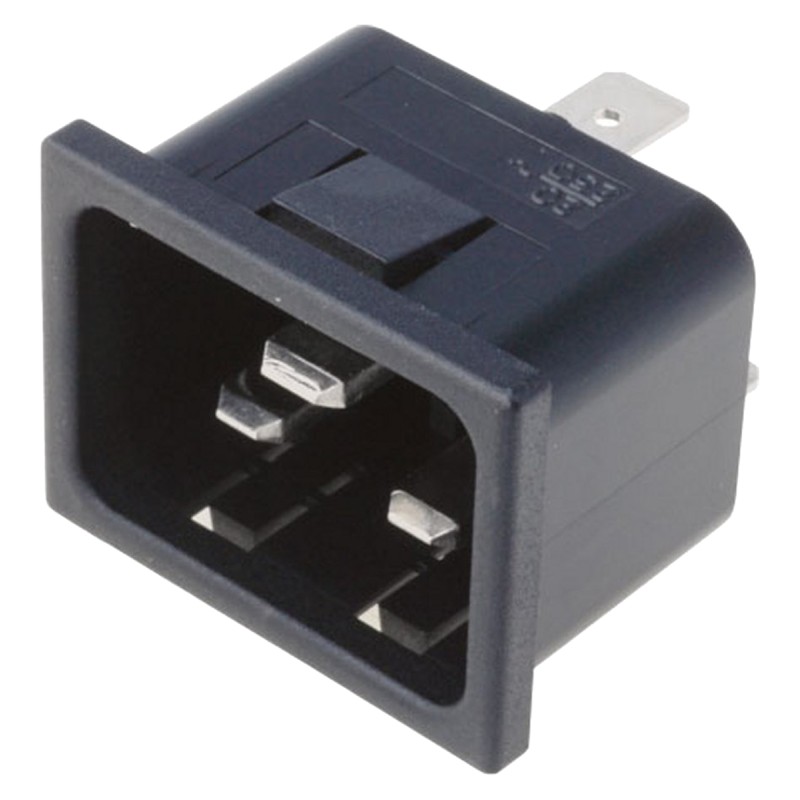 1 pcs - Bulgin C20 Snap-In IEC Connector Male, 16A, 250 V
