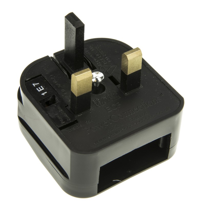1 pcs - PowerConnections Europe to UK Mains Connector Converter, Rated At 3A